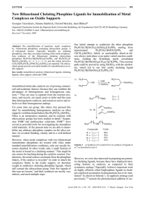 New Bifunctional Chelating Phosphine Ligands for Immobilization of Metal LETTER