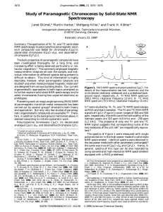 Study of Paramagnetic Chromocenes by Solid-State NMR Spectroscopy Janet Blu