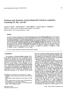 Synthesis  and  chemistry  of  heterobimetallic