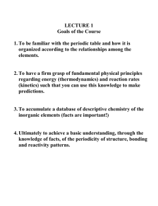 LECTURE 1 Goals of the Course