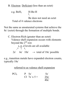 B. Electron  Deficient (less than an octet)  e.g. BeH H-Be-H