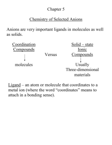 Chapter 5  Chemistry of Selected Anions