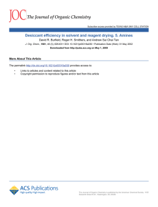 Desiccant efficiency in solvent and reagent drying. 5. Amines