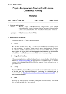 Physics Postgraduate Student-Staff Liaison Committee Meeting  Minutes