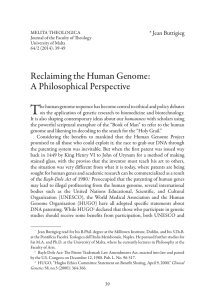 T Reclaiming the Human Genome: A Philosophical Perspective * Jean Buttigieg