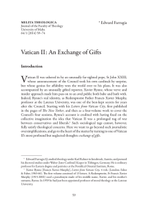 V Vatican II: An Exchange of Gifts Introduction * Edward Farrugia