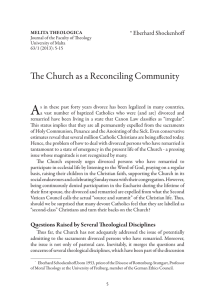 A The Church as a Reconciling Community * Eberhard Shockenhoff