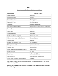 Latex List of Common Products which May contain Latex  Urinary catheters