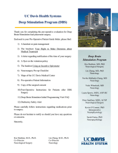 UC Davis Health Systems Deep Stimulation Program (DBS)