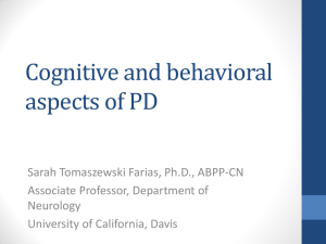 Cognitive and behavioral aspects of PD