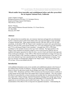 Mutch, L.S. and D. Parsons. 1998. Mixed Conifer Forest Mortality... After Prescribed Fire in Sequoia National Park, California. Forest Science...