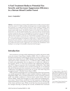 A Fuel Treatment Reduces Potential Fire