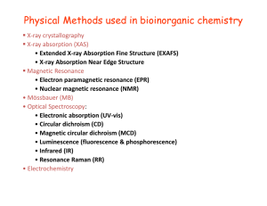 Physical Methods used in bioinorganic chemistry