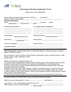 International Student Application Form (Please Print of Type Information)