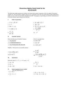   Elementary Algebra Study Guide for the   ACCUPLACER