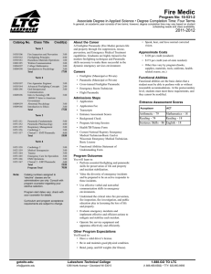 Fire Medic Program No: 10-531-2