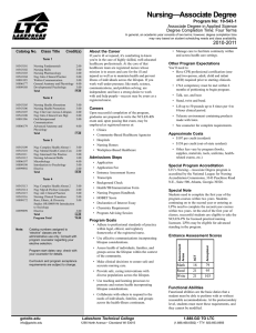 Nursing—Associate Degree Program No: 10-543-1 Associate Degree in Applied Science