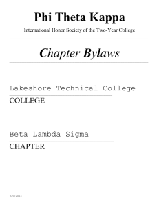Phi Theta Kappa C International Honor Society of the Two-Year College