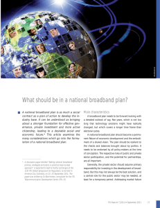 What should be in a national broadband plan? Main characteristics