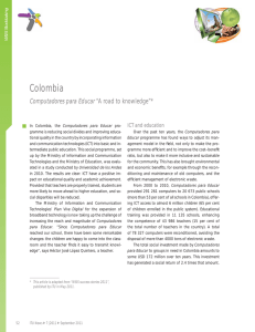 Colombia Computadores para Educar “A road to knowledge”* ICT and education tocktaking