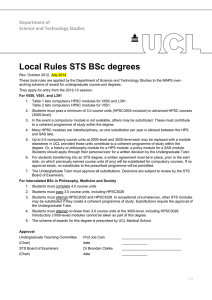 Local Rules STS BSc degrees Department of Science and Technology Studies