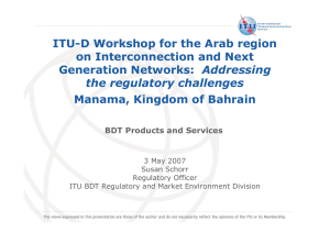 ITU-D Workshop for the Arab region on Interconnection and Next Addressing