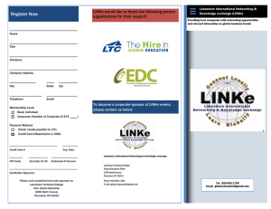 Register Now LINKe would like to thank the following partner