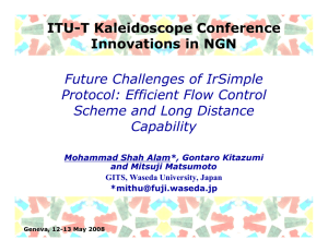 ITU-T Kaleidoscope Conference Innovations in NGN Future Challenges of IrSimple