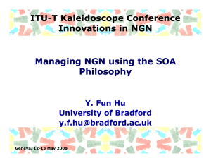 ITU-T Kaleidoscope Conference Innovations in NGN Managing NGN using the SOA Philosophy