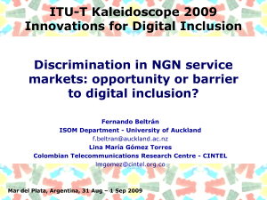 ITU-T Kaleidoscope 2009 Innovations for Digital Inclusion Discrimination in NGN service