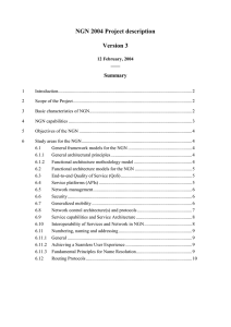 NGN 2004 Project description  Version 3 Summary