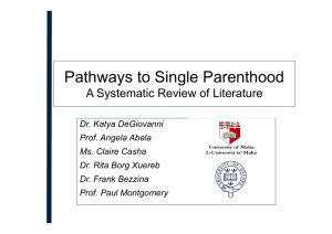 Pathways to Single Parenthood A Systematic Review of Literature