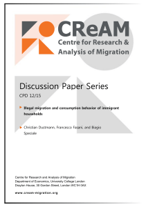 Discussion Paper Series CPD 12/15 Illegal migration and consumption behavior of immigrant households