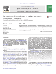 Out-migration, wealth constraints, and the quality of local amenities ⁎ Christian Dustmann ,