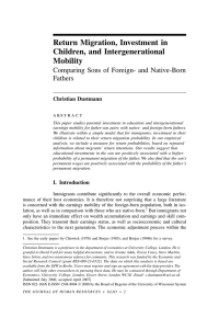 Return Migration, Investment in Children, and Intergenerational Mobility