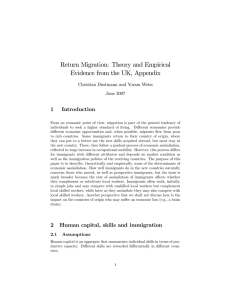 Return Migration: Theory and Empirical Evidence from the UK, Appendix 1 Introduction