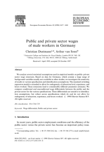 Public and private sector wages of male workers in Germany * Christian Dustmann