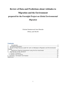 Review of Data and Predictions about Attitudes to Global Environmental Migration