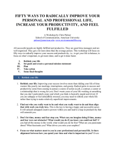 FIFTY WAYS TO RADICALLY IMPROVE YOUR PERSONAL AND PROFESSIONAL LIFE,