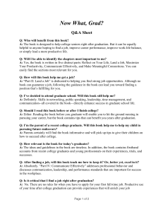 Now What, Grad? Q&amp;A Sheet