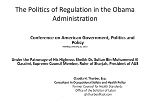 The Politics of Regulation in the Obama Administration Policy