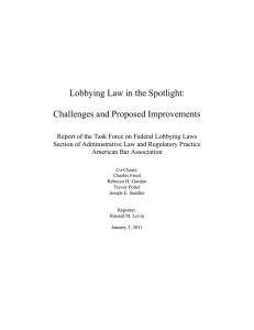 Lobbying Law in the Spotlight:  Challenges and Proposed Improvements
