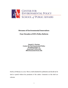 Streams of Environmental Innovation: Four Decades of EPA Policy Reform