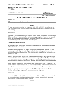 United Nations High Commission on Structure INTERNATIONAL STANDARDIZATION TUTORIAL