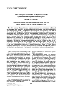 Nitro  Analogs  of  Substrates for  Argininosuccinate Lyase’