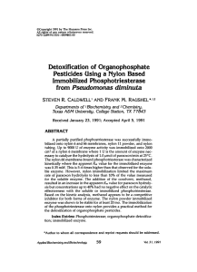 Detoxification  of Organophosphate Pesticides  Using a Nylon  Based from