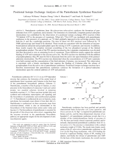 Positional Isotope Exchange Analysis of the Pantothenate Synthetase Reaction LaKenya Williams,