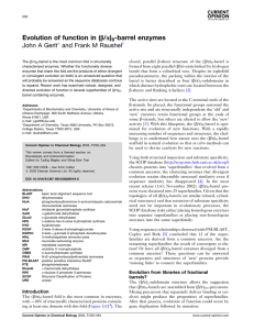 Evolution of function in (b/a) -barrel enzymes John A Gerlt