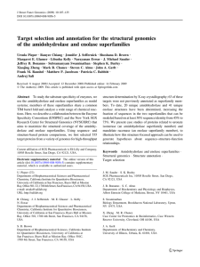 Target selection and annotation for the structural genomics