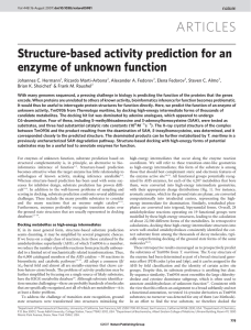 ARTICLES Structure-based activity prediction for an enzyme of unknown function